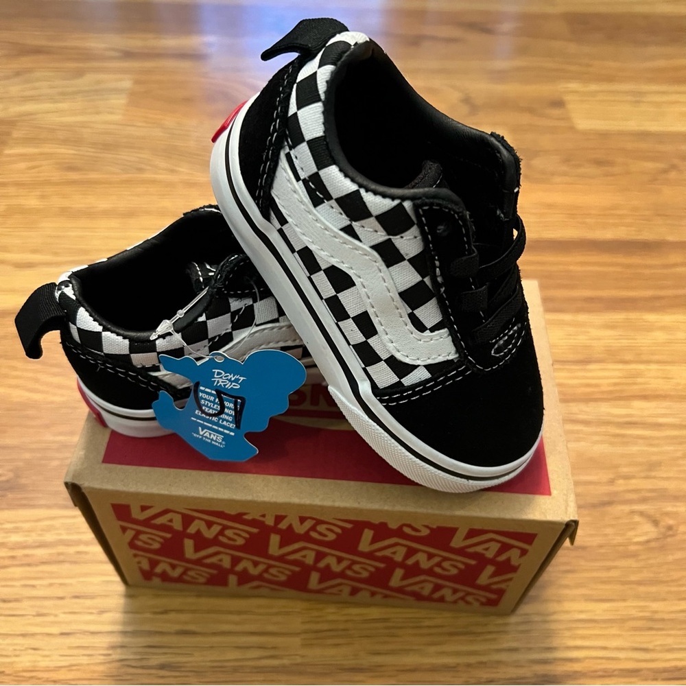 Vans Unisex Kids Checkerboard Slip-On Sneakers - Black/White